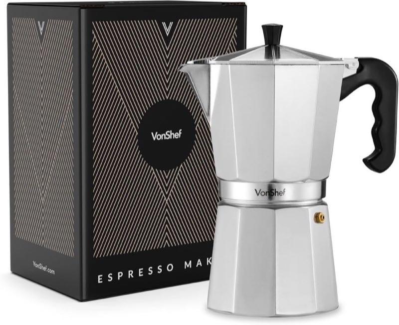 VonShef Espressokocher 12 Tassen 600 ml Aluminium