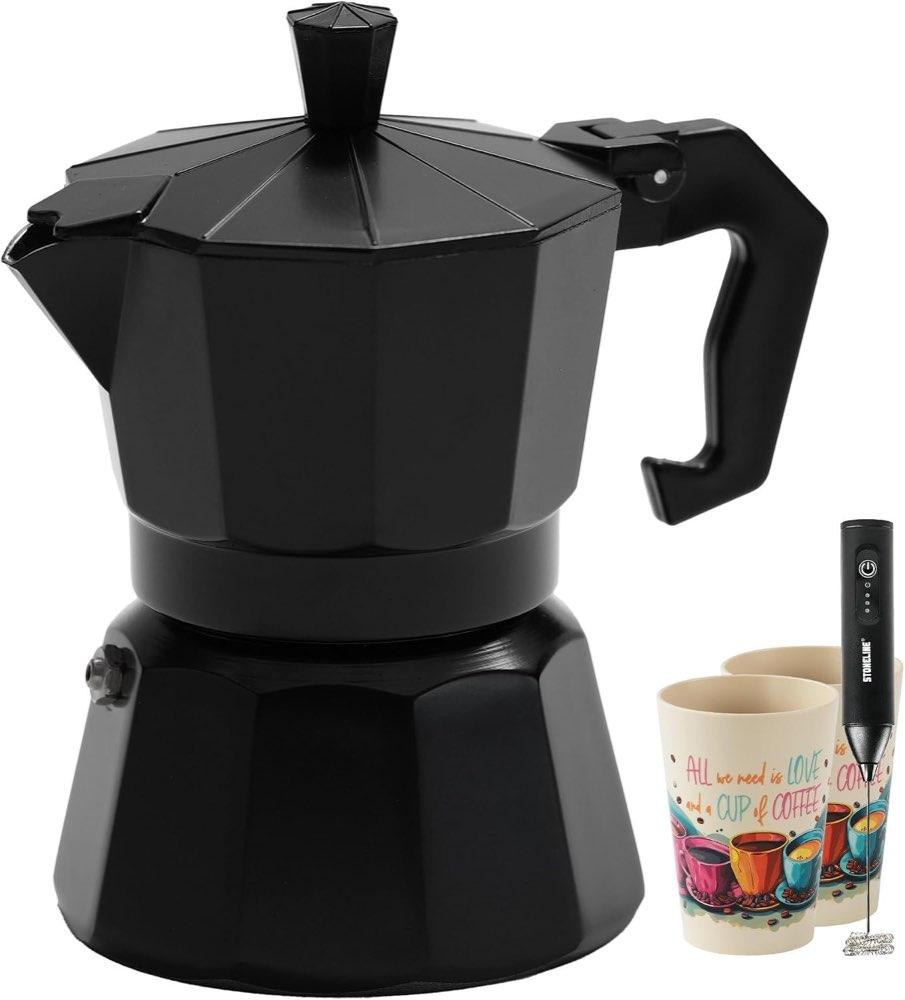 STONELINE Espressokocher 170 ml Aluguss Set