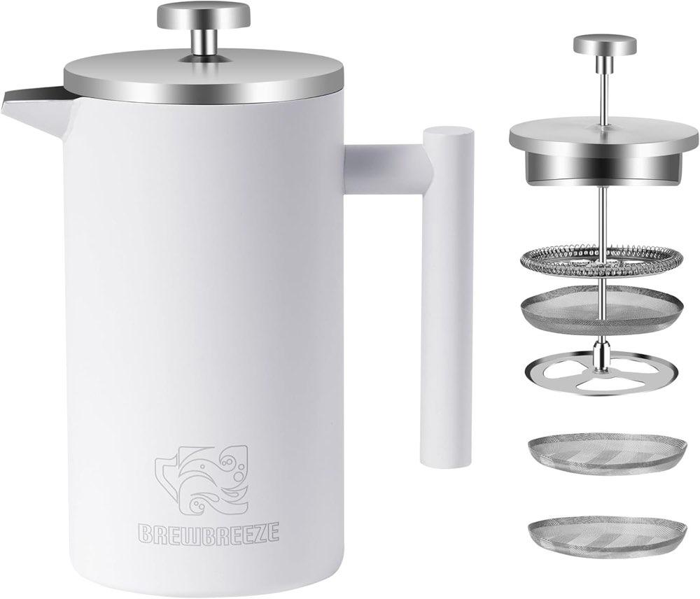 Brewbreeze French Press Set 1 l Mattweiß