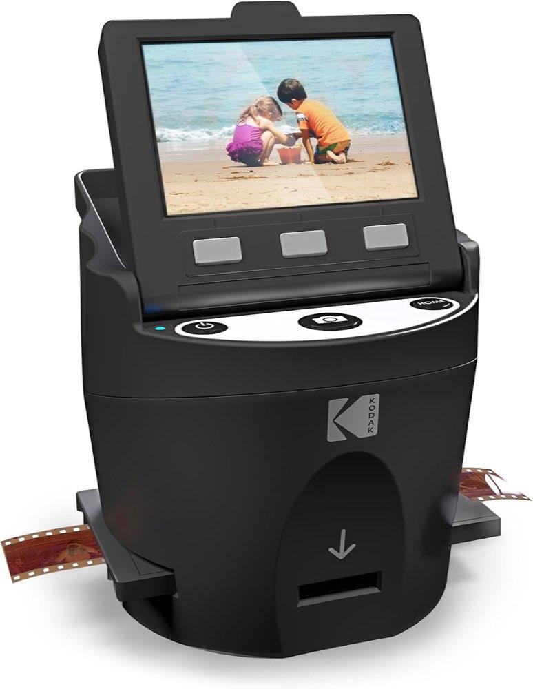 KODAK Digital Film Scanner, Konvertiert Negative und Filmdias 35mm, 126, 110, Super 8 und 8mm in JPEG inkl. großem neigbarem 3,5-Zoll-LC-Display und EasyLoad-Filme RODFS35 Schwarz