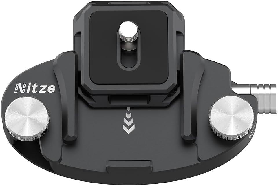 Nitze Kamera Clip, Aluminum Camera Clips, Kamera Rucksack Clip mit 4-seitig montierbarer Arca Quick Release Platte für DSLR/Mirrorless, Action-Kameras - N58A