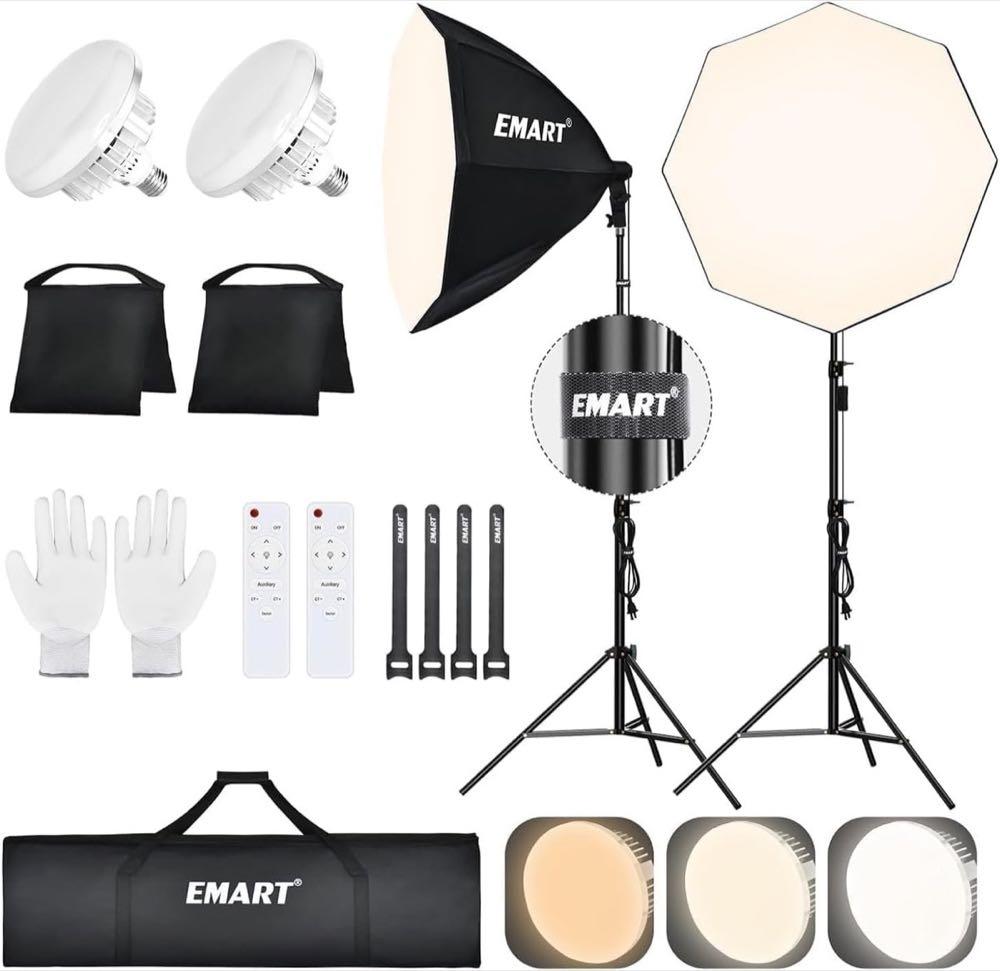 EMART EMART Softbox-Set 65 cm, 2× 135 W