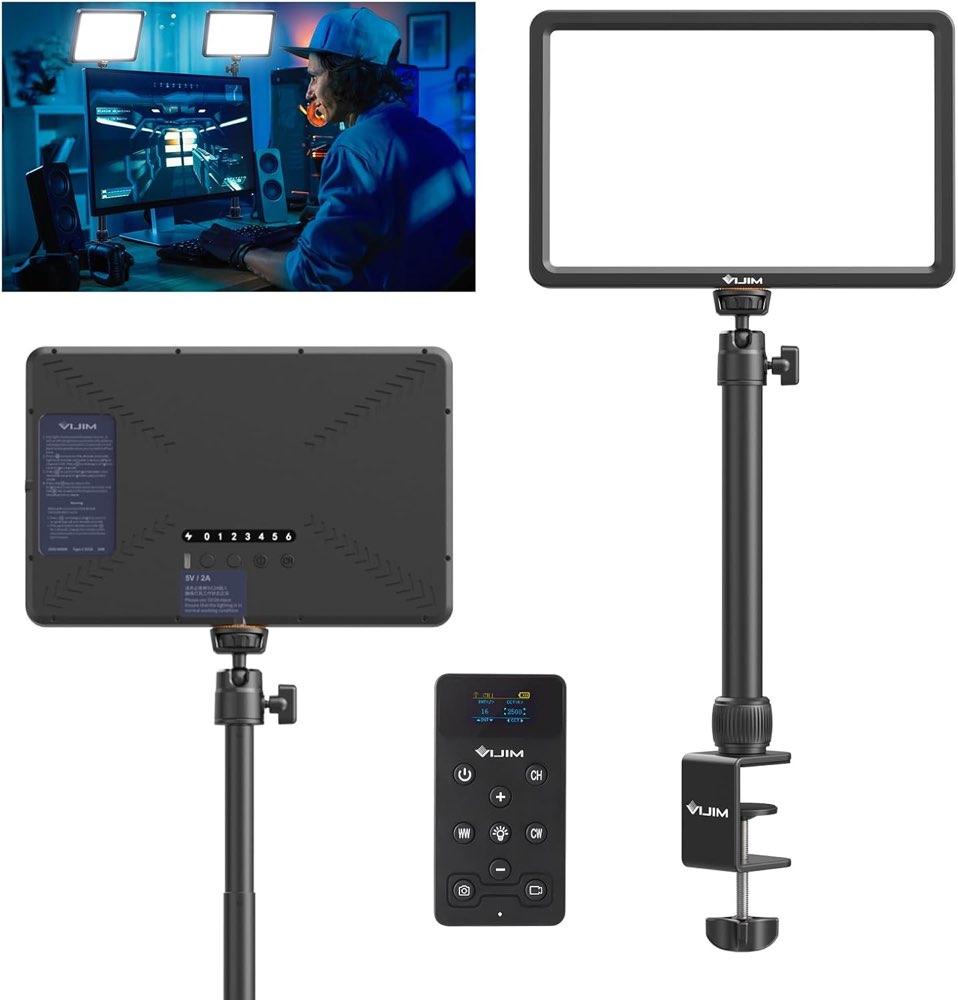 ULANZI K20 Key Light LED Videoleuchte mit Fernbedienung, Professionelles Studio LED Panel mit 600 Lumen und 10W, 11" Video Licht Dimmbare 2500K-9000K, für YouTube/Live Streaming