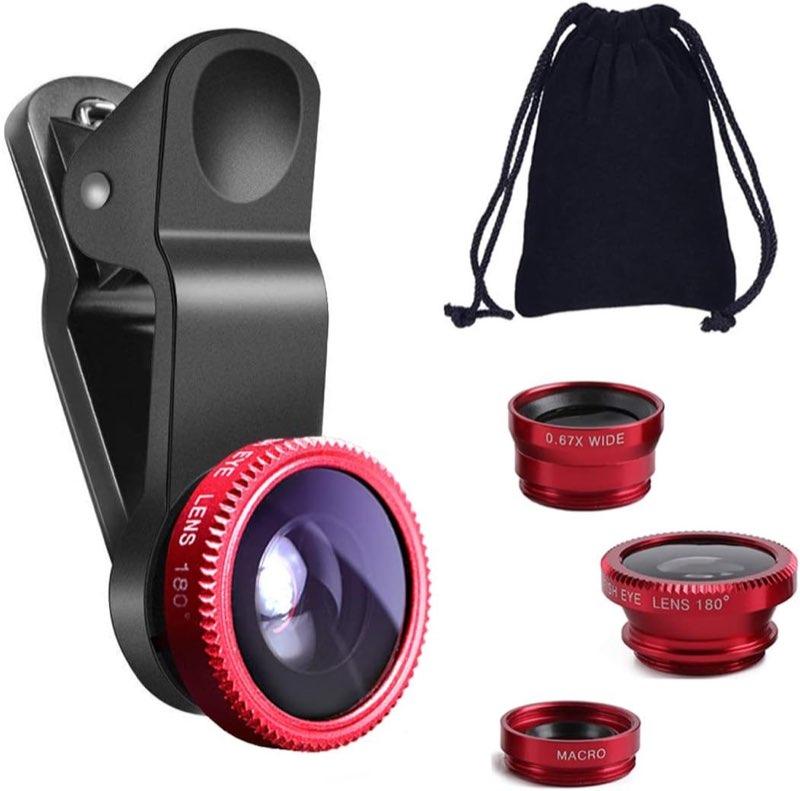 KINGMAS 3-in-1 Fischaugenobjektiv, rot