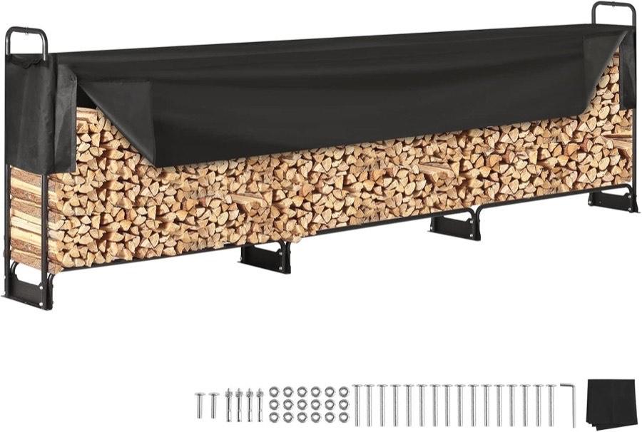 VEVOR Kaminholzregal 386 cm mit Abdeckung