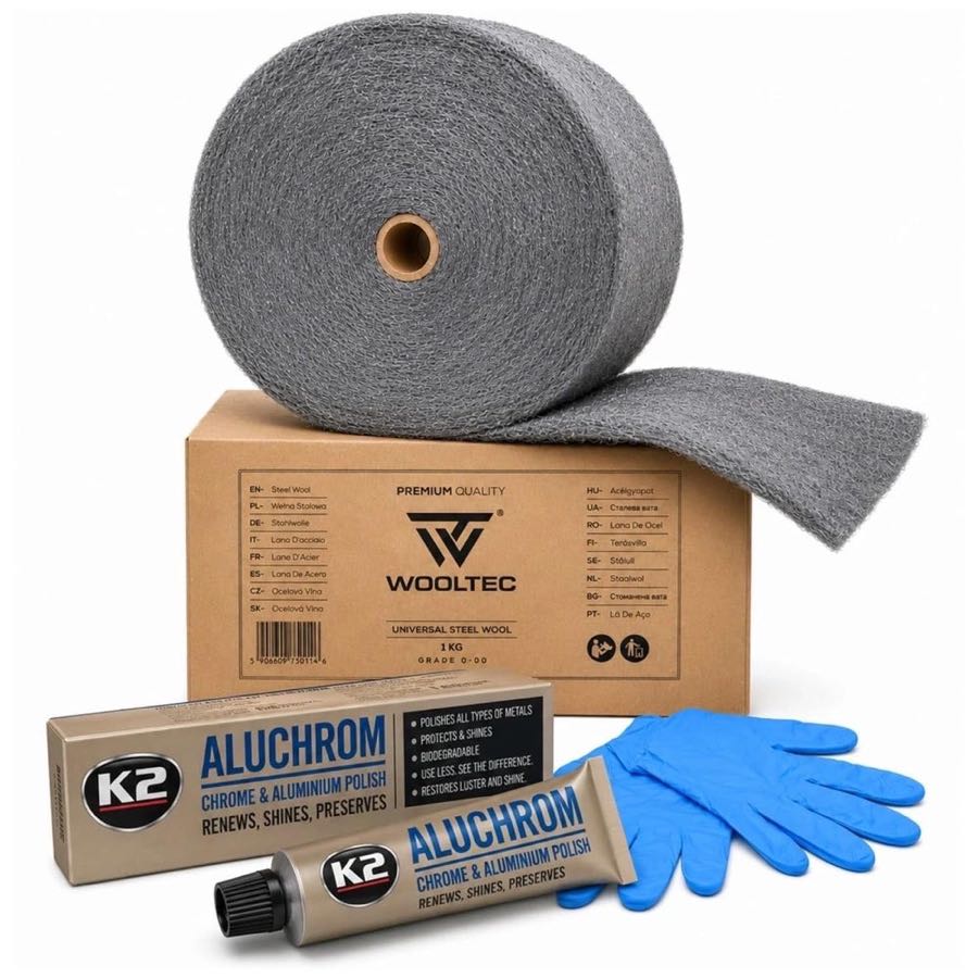 K2 Aluchrom mit Stahlwolle