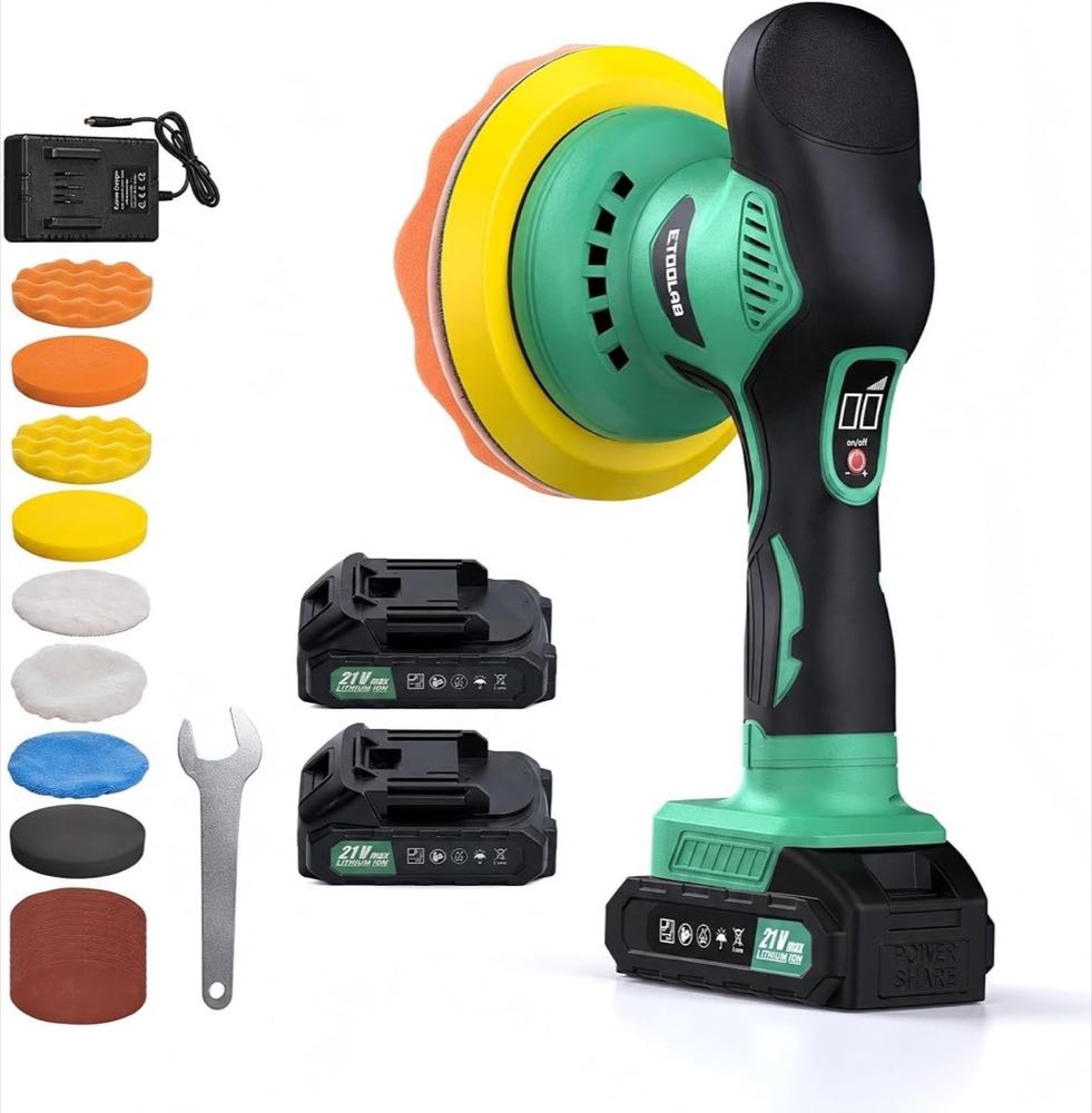 ETOOLAB ETOOLAB Akku-Exzenter-Poliermaschine 22-Teile-Set