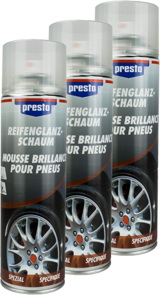 Presto Reifenglanz-Schaum, 3×500 ml