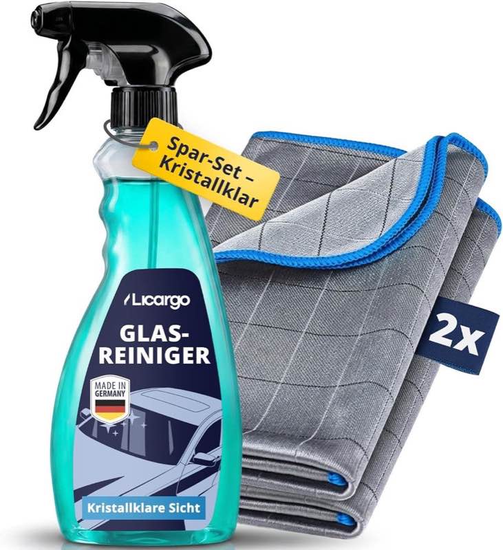 LICARGO Autoscheiben-Reiniger-Set 750 ml mit 2 Glastüchern