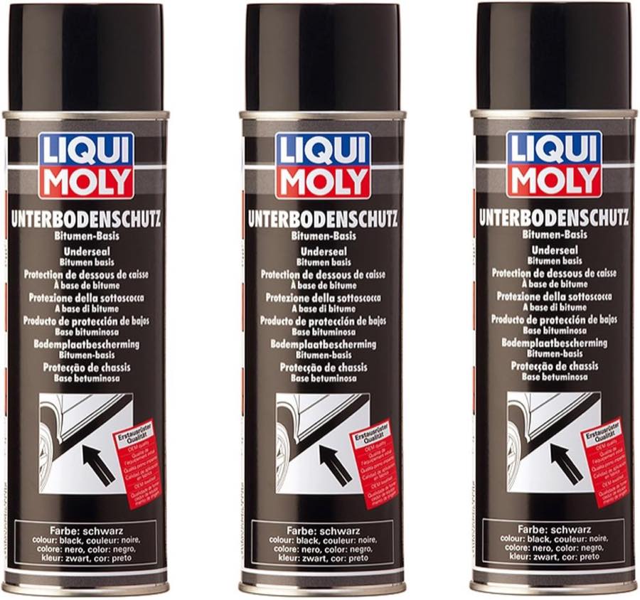 3X LIQUI Moly 6111 Unterbodenschutz Bitumen schwarz Spray Unterboden-Schutz 500m