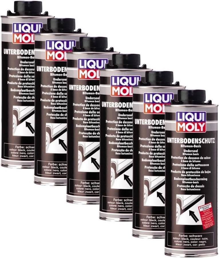 6X LIQUI Moly 6112 Unterbodenschutz Bitumen schwarz Dose Unterboden-Schutz 1L