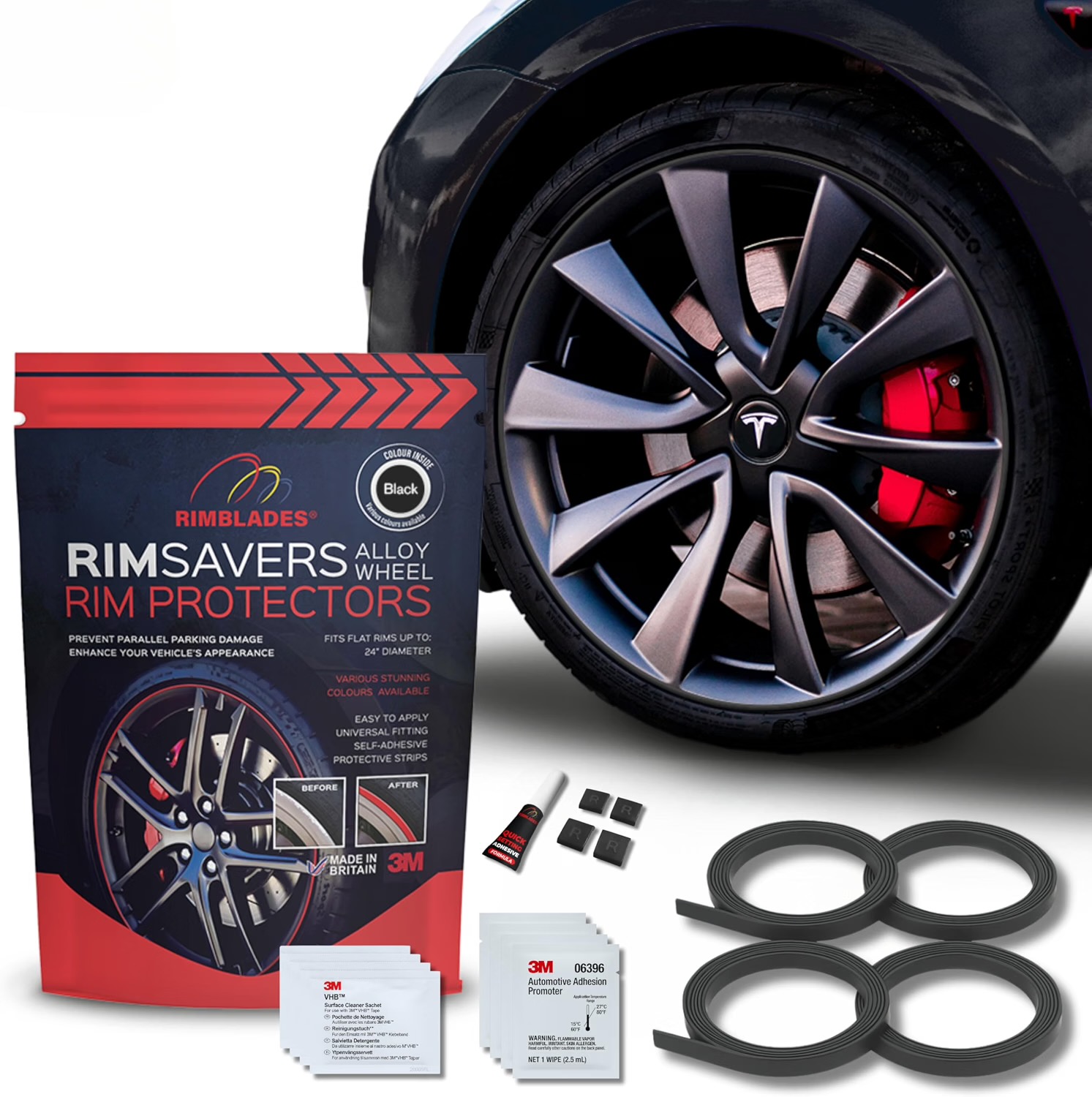 Rimblades Rimsavers Felgenschutz, schwarz, bis 24 Zoll - Produktbild