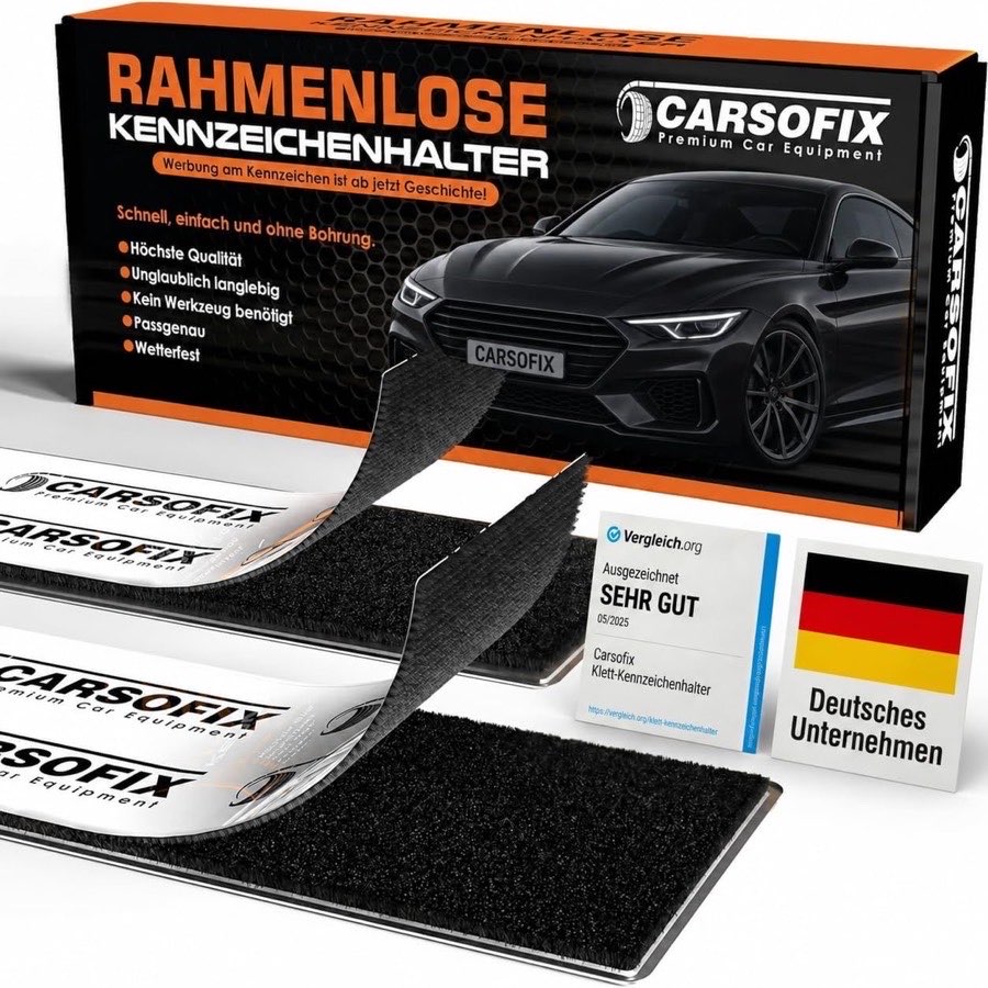 CARSOFIX Klett-Kennzeichenhalter