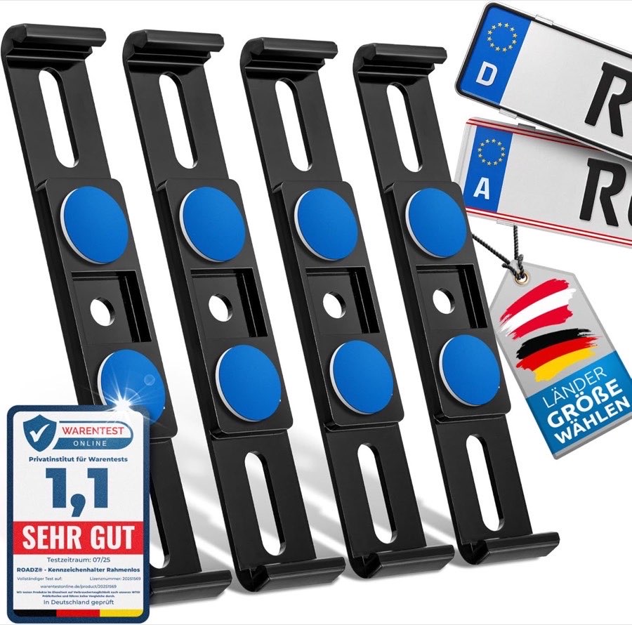 ROADZ ROADZ Kennzeichenhalter rahmenlos, 2er-Set