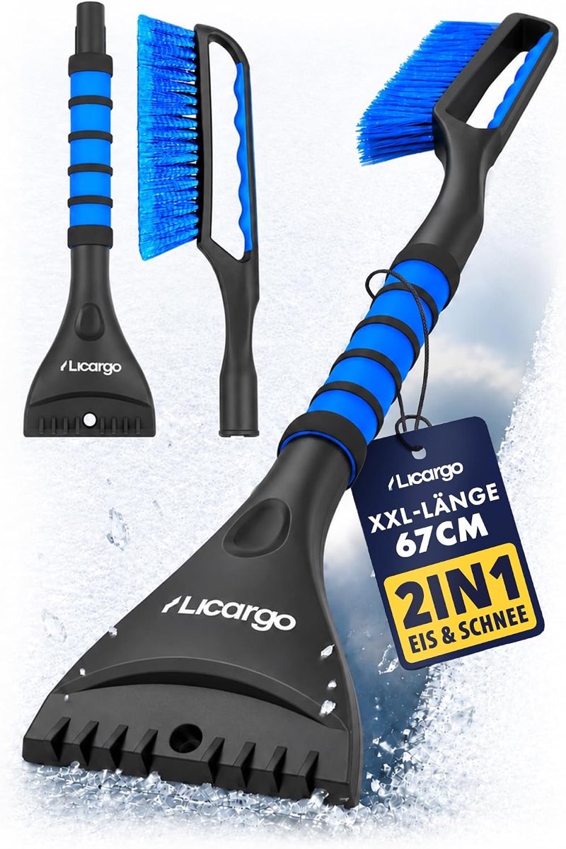 LICARGO Eiskratzer mit Besen 67 cm