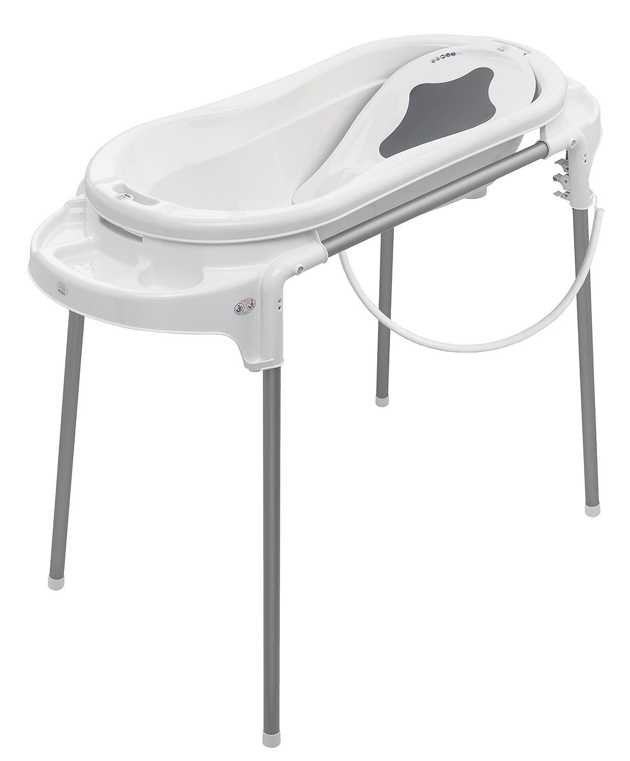 Rotho Babydesign TOP Xtra Baby Badewanne mit Gestell wasserdicht groß Weiß