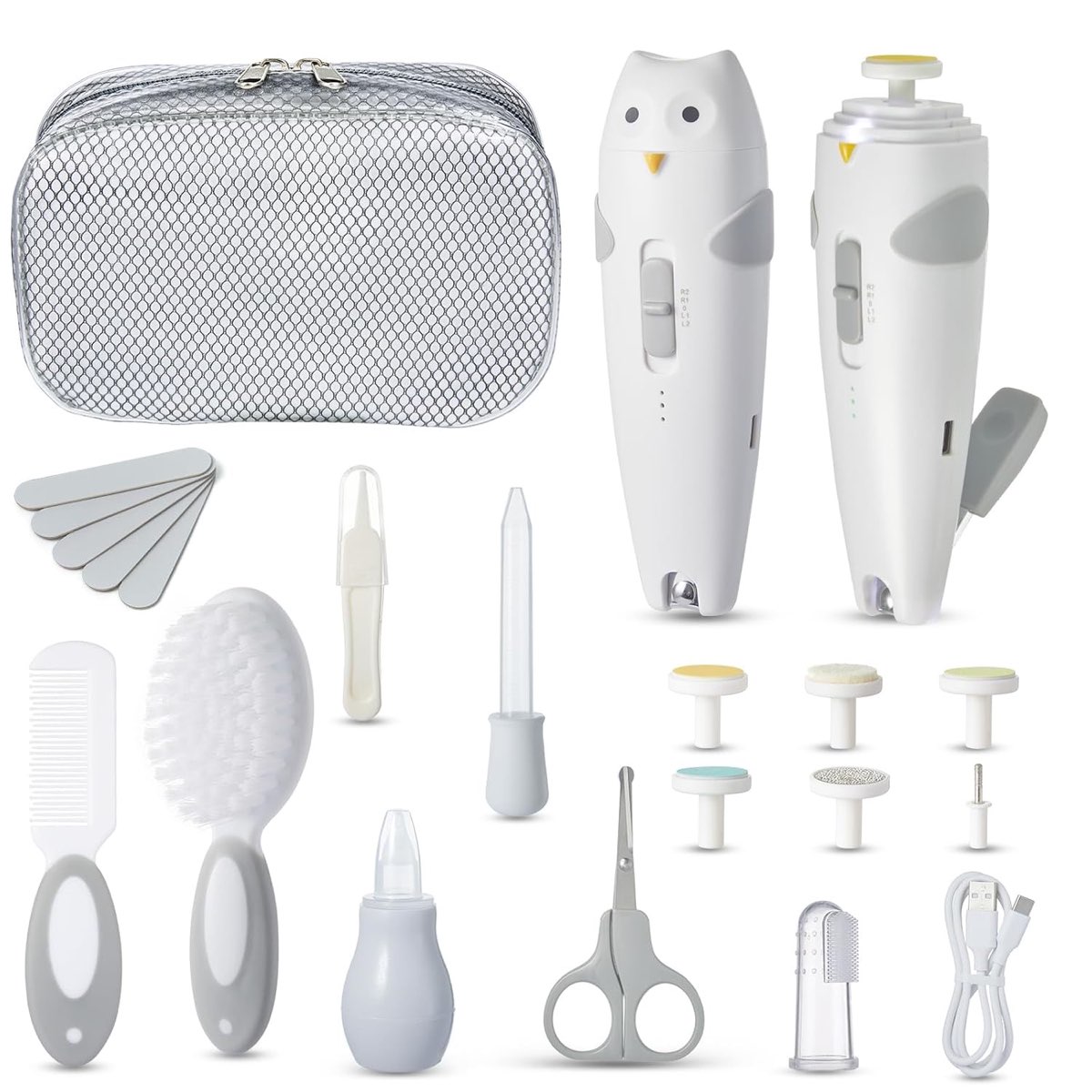 Lictin 25-in-1 elektrische Baby-Nagelfeile, Weiß