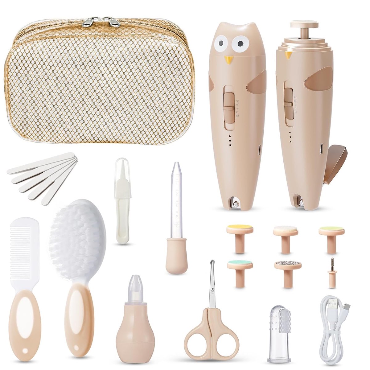 Lictin 25-in-1 elektrische Baby-Nagelfeile, Khaki