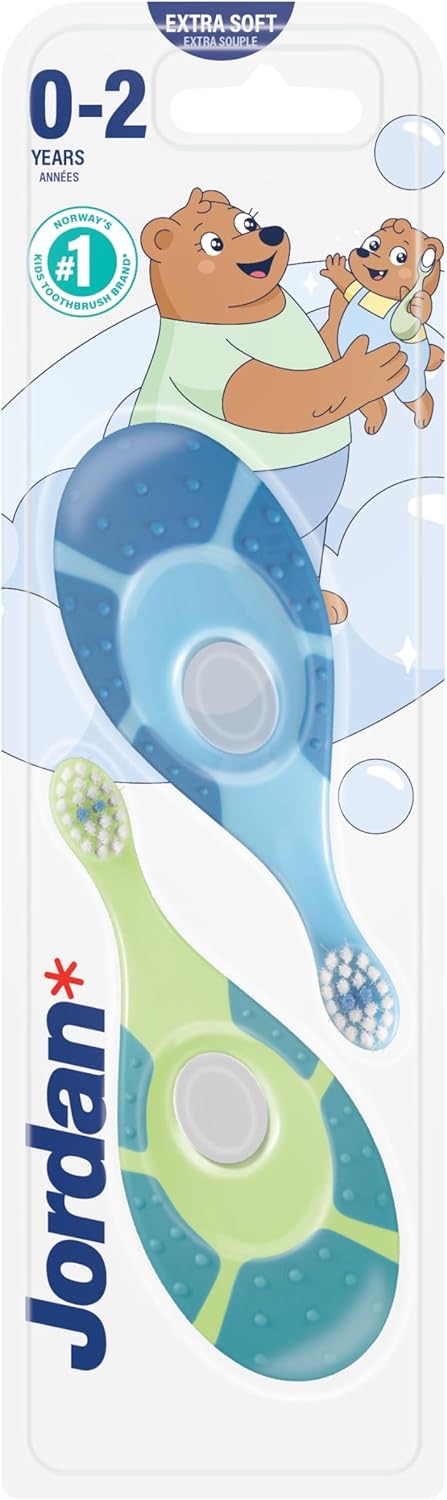 Jordan Jordan Step 1 Baby-Zahnbürste 0–2 Jahre, gemischt, 2er