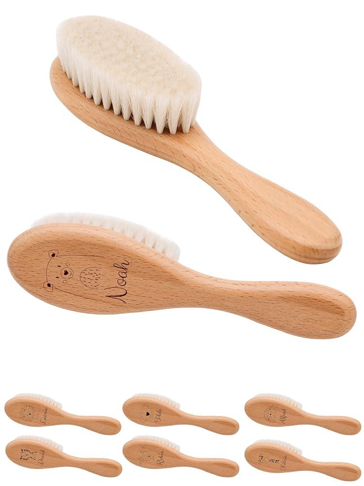 wunderwunsch Haarbürste, Kamm, Baby Bürste, Holz, ohne Ziepen