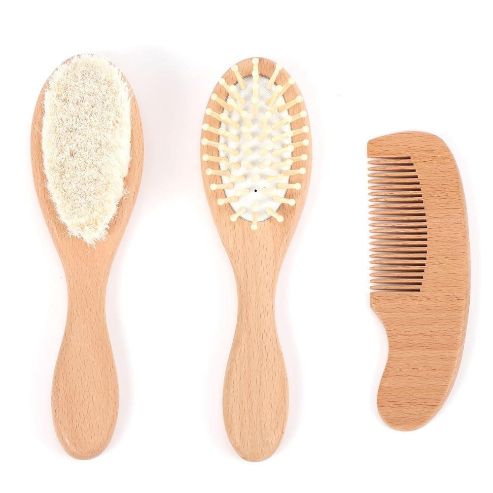 Baby Haarbürste Set Holz Babybürste Baby Haarbürste mit Holzgriff