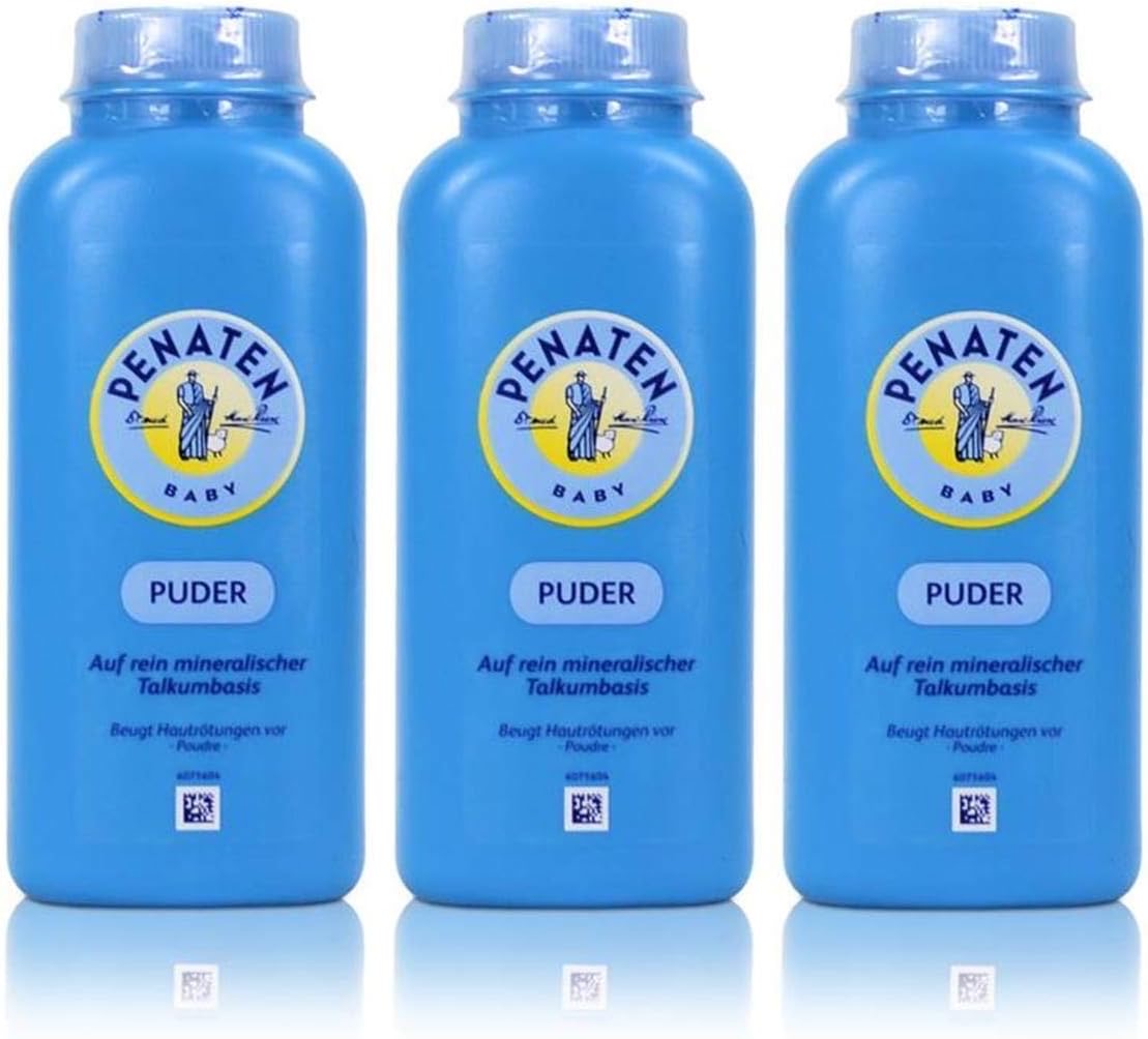 Penaten Puder 100g | Puder für empfindliche Babyhaut - beugt Hautrötungen vor | 3 x 100g
