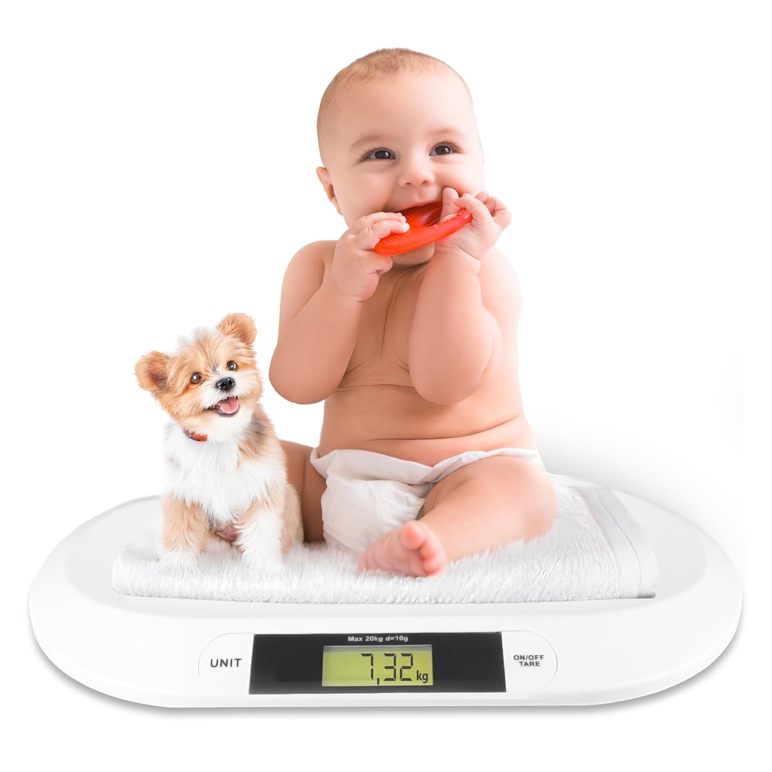Silvergear® Babywaage | Digitale Kinderwaage bis 20 Kg | 54,5×31,5×3,5 cm