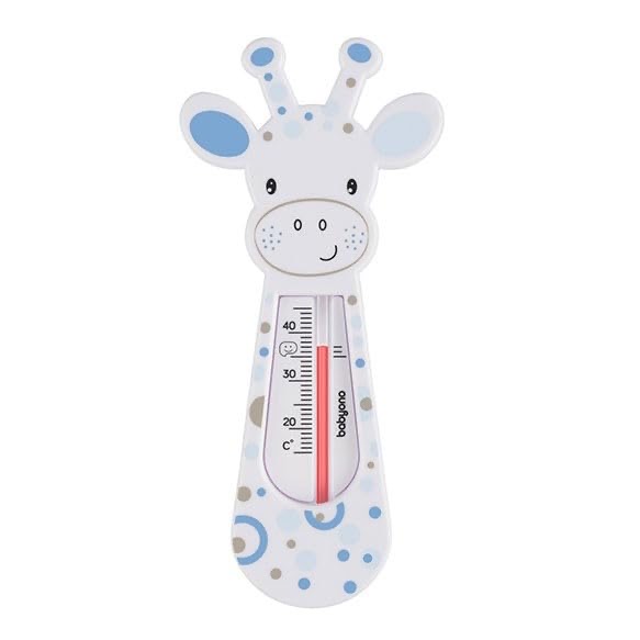 Babyono Giraffe weiß/blau, schwimmendes Badethermometer