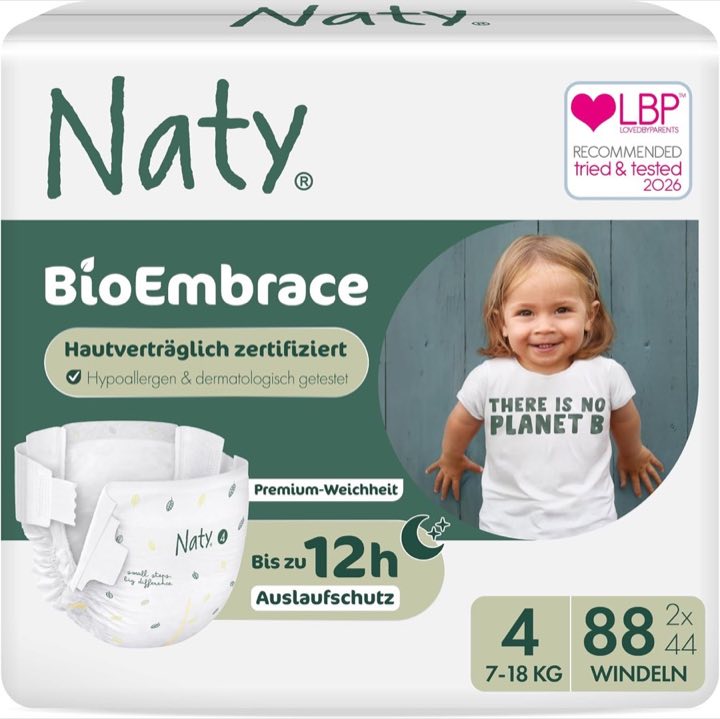 Naty BioEmbrace Größe 4, 88 Stück