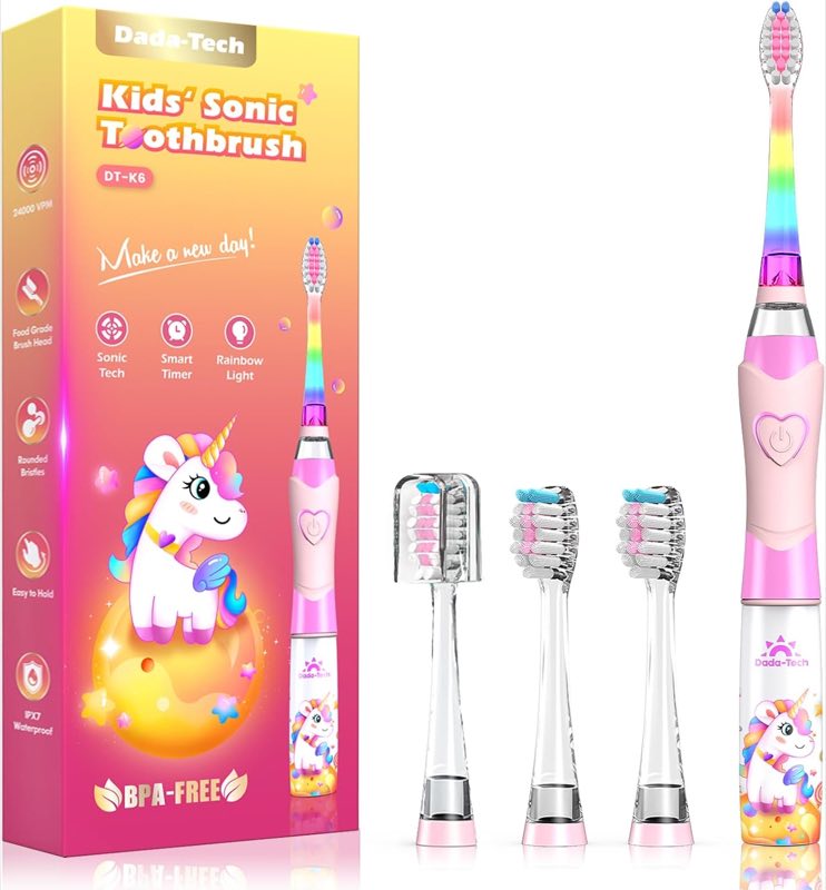 DADA-TECH Kinderzahnbürste Rosa Einhorn