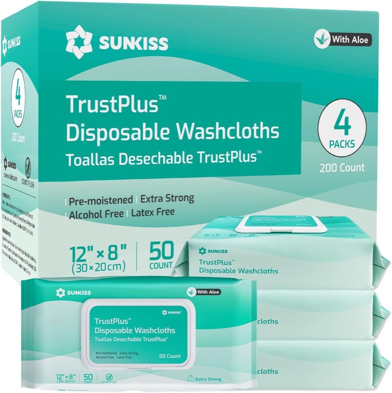 SUNKISS Feuchttücher für Erwachsene, 200 Stück