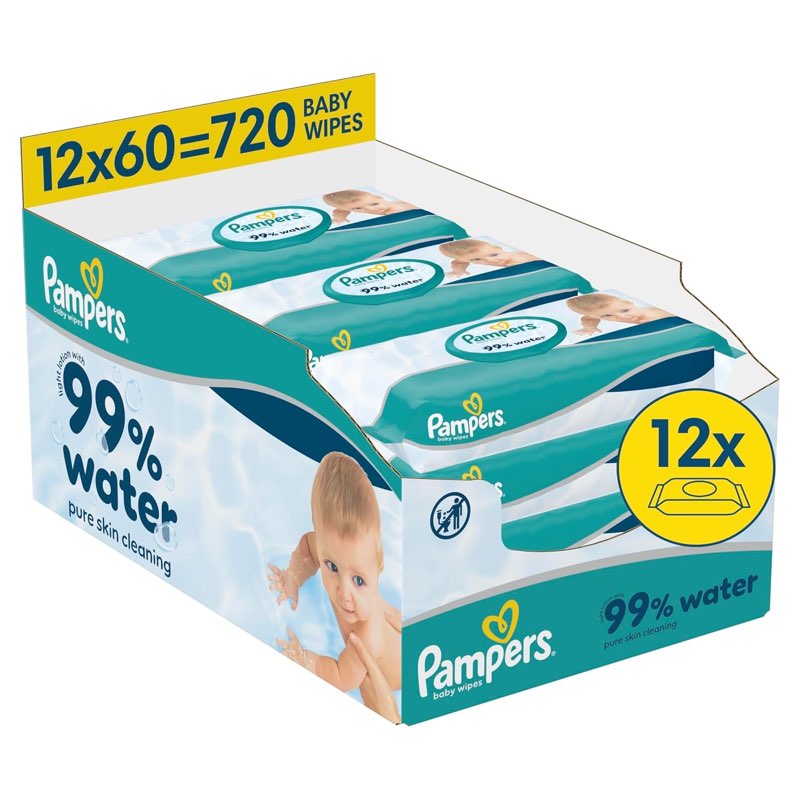 Pampers 99% Water Baby-Feuchttücher, 720 Stück