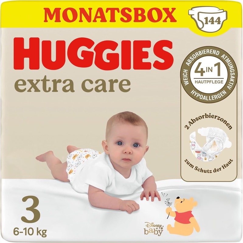 Huggies Extra Care Größe 3, 144 Stück