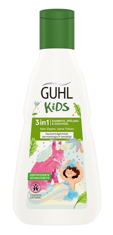 Guhl Kids 3 in 1 Shampoo, Spülung & Duschgel, 250 ml