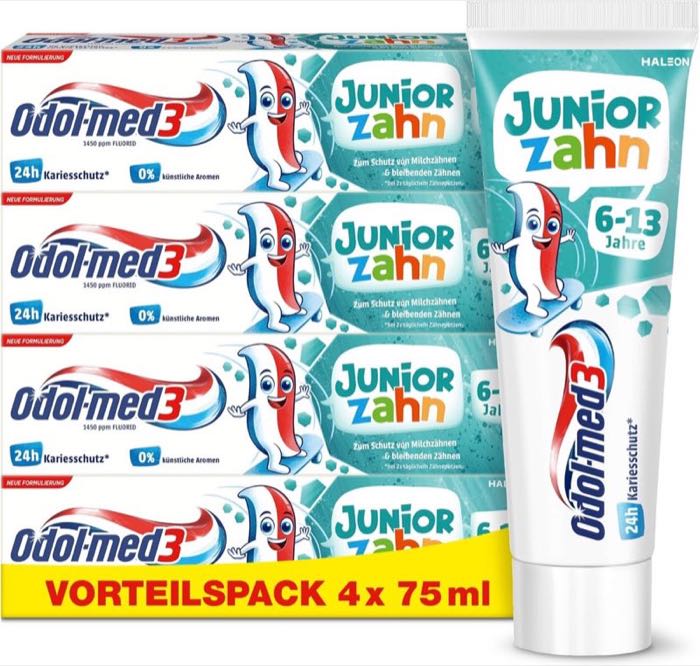 Odol-med3 Juniorzahn, 4×75 ml, ab 6 Jahren