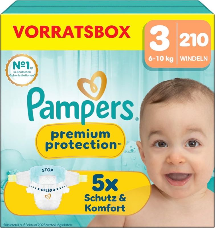 Pampers Premium Protection Größe 3, 210 Stück