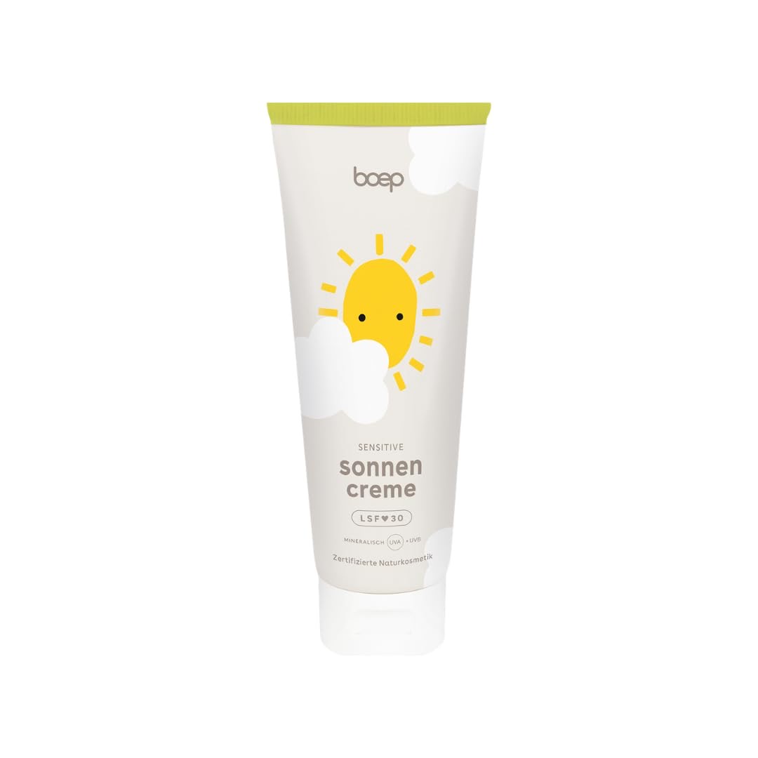 boep Sonnencreme Sensitiv LSF 30 – Mineralischer Sonnenschutz für Babys, Kinder & Erwachsene – Parfümfrei – Mit Zinkoxid – Ohne Phthalate & DHHB – Vegane Naturkosmetik 100ml