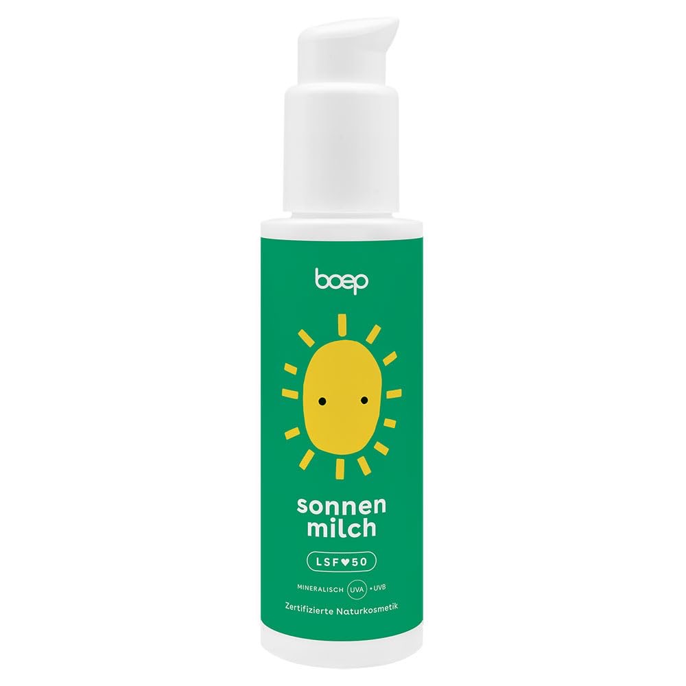 boep Mineralische Sonnenmilch LSF 50 (100 ml) – Leichte, feuchtigkeitsspendende Rezeptur – Mit Zinkoxid-Filter – Für Babys, Kinder & Schwangere – Mit leichtem Sommerduft