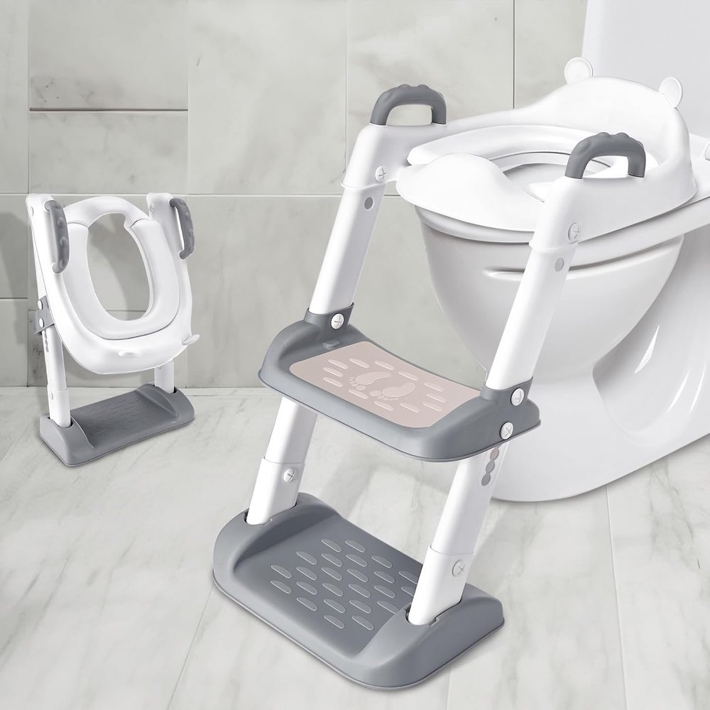 Toilettensitz Kinder mit Treppe, hellblau