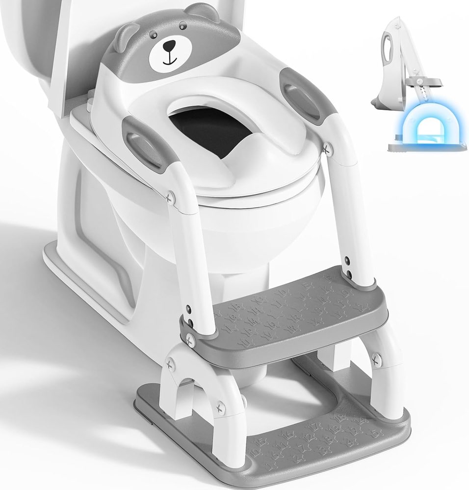 KYYOKE Toilettensitz Kinder mit Treppe, 2-in-1, verstellbar