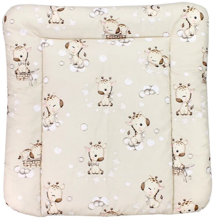TupTam TupTam Wickeltischauflage mit Baumwollbezug, 70 x 70 cm, Giraffe/Beige