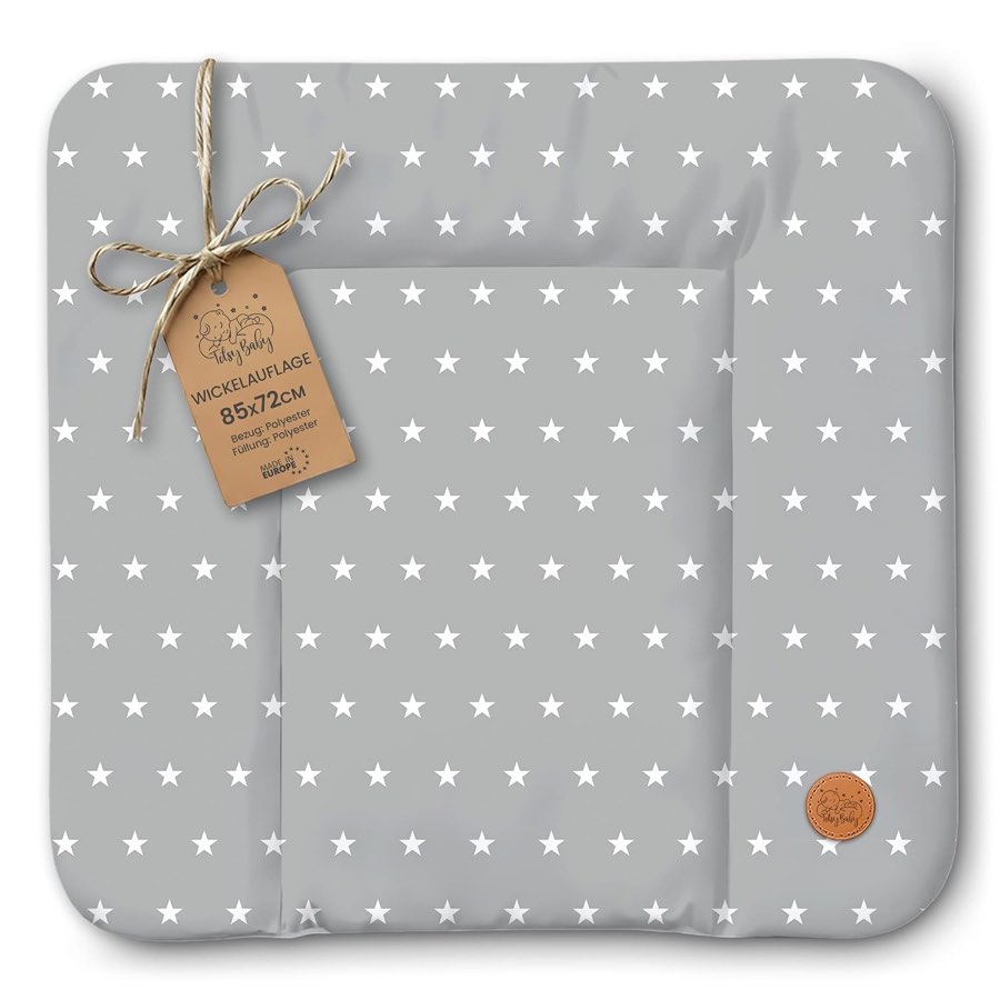 Totsy Baby Wickelauflage, 85 x 72 cm, Sterne und Grau
