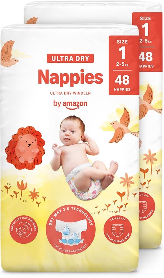 by Amazon Ultra Dry Größe 1, 96 Stück