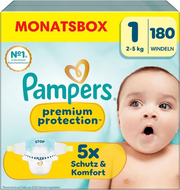 Pampers Pampers Premium Protection Größe 1, 180 Stück