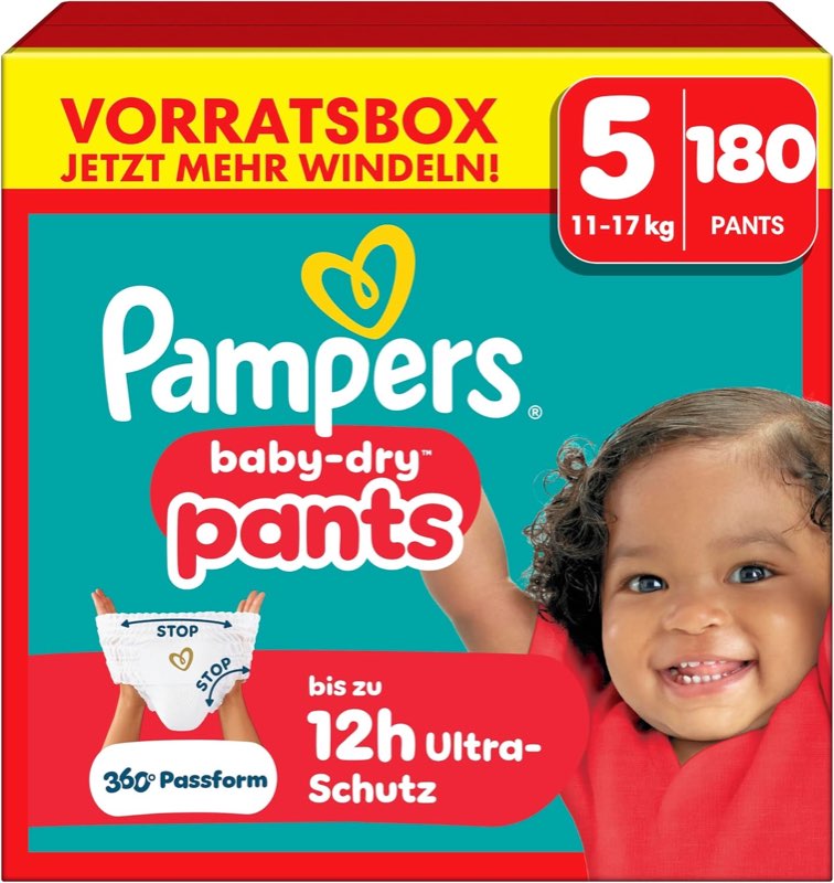 Pampers Baby-Dry Pants Größe 5, 180 Stück