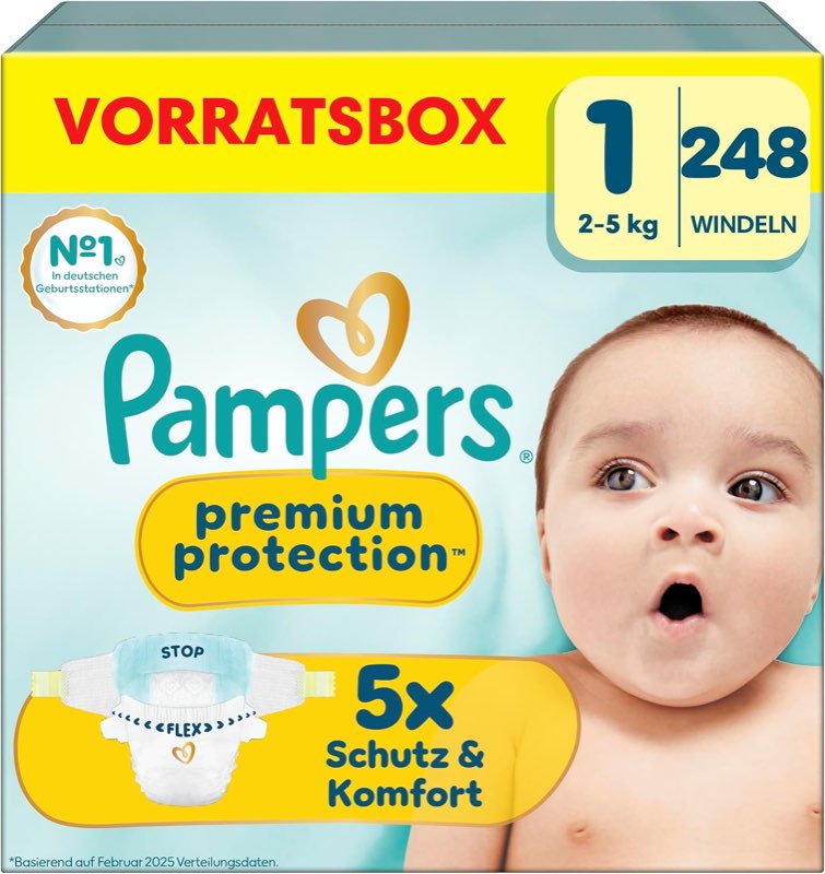 Pampers Premium Protection Größe 1, 248 Stück