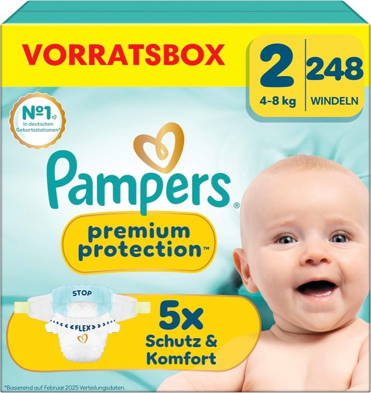Pampers Premium Protection Größe 2, 248 Stück