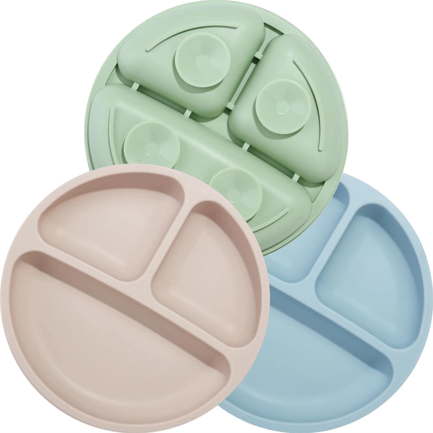 PandaEar Silikon Babyteller geteilt, 3er-Pack