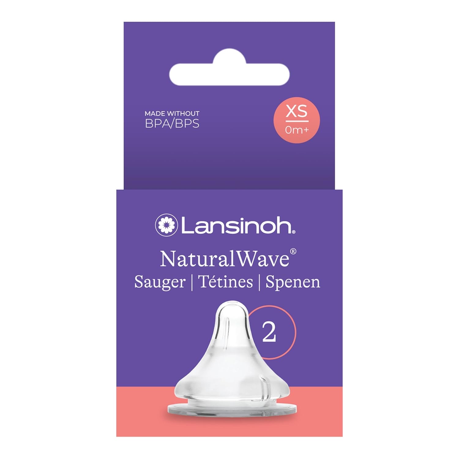 Lansinoh NaturalWave Sauger XS - ab 0 Monaten, 2 Stück