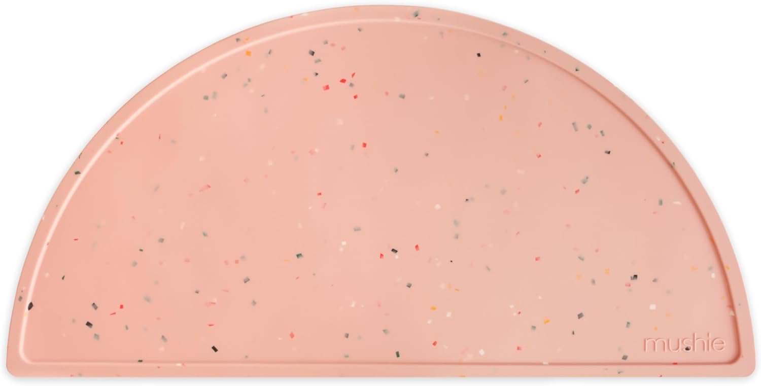Mushie Silikon-Tischmatte, Powder Pink Confetti